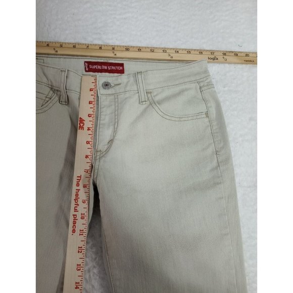 Levis 518 Superlow Stretch BootCut Jeans Women's Size 11 JR M Mid Rise Beige - Picture 4 of 8